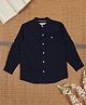 The Lion and the Fish Cotton Full Sleeves Solid Shirt - Coal Navy Blue