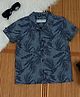 The Lion and the Fish Half Sleeves Palm Trees Printed Shirt - Captain Blue