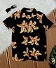 The Lion and the Fish Half Sleeves Floral Printed Shirt - Navy Blue