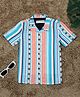 The Lion and the Fish Half Sleeves Abstract Printed Shirt - Turquoise & Orange
