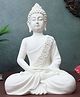 The Advitya White Meditating Buddha Idol Home Decor Showpiece Resin Statue
