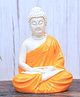 The Advitya Orange Meditating Buddha Idol Home Decor Showpiece Resin Statue 5.9 Inch