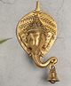 The Advitya Lord Ganesha on Leaf With Bell Wall Decor Brass Showpiece