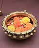 The Advitya Brass Urli With Bell Decorative Bowl For Home Decor and Festive Decor 6 Inches
