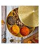 The Advitya Handcrafted Brass Spice Box Small Spices Storage Container - 7 Inch