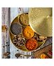 The Advitya Handcrafted Brass Spice Box Big Spices Storage Container - 8 Inch