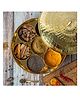 The Advitya Handcrafted Brass Hammered Spice Box Spices Storage Container - 9 Inch