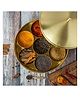 The Advitya Handcrafted Brass Plain Spice Box Spices Storage Container - 9 Inch