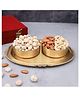 The Advitya Handcrafted Brass Dry Fruit Serving Boxes With Tray - Golden