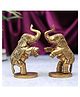 The Advitya Handcrafted Brass Elephant Jumping Pair Home Decor Showpiece