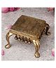 The Advitya Handcrafted Brass Square Swastik Pooja Chowki with Yali Legs