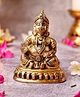 The Advitya Handcrafted Brass Kubera Staue Sitting On Base Pooja Idol - 4 Inches