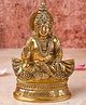 The Advitya Handcrafted Brass Blessing Kuber Statue on Chowki Pooja Idol - 5.5 Inches