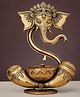 The Advitya Handcrafted Brass Ganesha Diya Pooja Deepak for Puja Mandir & Worship