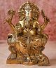 The Advitya Handcrafted Brass Ganesha Sitting With Mushak Statue Pooja Idol - 6 Inches