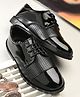 Stefens Abstract Textured Lace Up Formal Oxford Shoes - Black