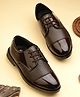 Stefens Abstract Textured Lace Up Formal Oxford Shoes - Brown