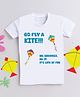 The Magic Wand Makar Sankranti Theme Half Sleeves Go Fly A Kite Text Printed Printed Tee - White