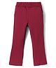 Kookie Kids Woven Full Length Solid Flared Pant With Pockets - Maroon