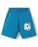 Tango Single Jersey Knit Knee Length Shorts with Football Print & Tape Detailing - Teal Blue