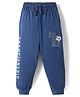 Taeko Single Jersey Knit Full Length Lounge Pant with Text Print - Blue