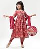 EARTHY TOUCH Cotton Woven Half Sleeves Kurta & Salwar Set with Dupatta With Floral Print - Rose Gold