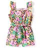 Babyhug Cotton Knit Sleeveless Jumpsuit with Floral Print - Pink