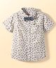 Babyhug Cotton Woven Half Sleeves Shirt With Bow Floral Print - White