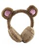 ZQBIEE Fur Bear Ear Glitter Applique Detailed Earmuffs - Dark Brown