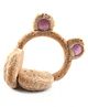 ZQBIEE Fur Bear Ear Glitter Applique Detailed Earmuffs - Light Brown
