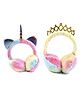 ZQBIEE Fur Set Of 2 Unicorn & Crown Designed Earmuffs - Multi Colour