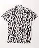 Ruff Satin Woven Half Sleeves Geometric Printed Shirt - Black & White