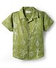 Kookie Kids Cotton Woven Half Sleeves Shirt With Tropical Theme Print - Olive Green