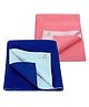 Little Boo Instadry Baby Bed Protector Sheet, Waterproof, small L 70 x B 50cm, Pack of 2 -SSalmon Rose & RoyalBlue