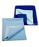 Little Boo Instadry Baby Bed Protector Sheet, Waterproof, small L 70 x B 50cm, Pack of 2 -SkyBlue & RoyalBlue