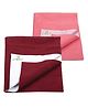 Little Boo Instadry Baby Bed Protector Sheet, Waterproof, Medium L 100 x B 70cm, Pack of 2 -Salmon Rose & Maroon