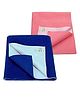 Little Boo Instadry Baby Bed Protector Sheet, Waterproof, Medium L 100 x B 70cm, Pack of 2 -SSalmon Rose & RoyalBlue