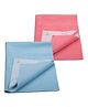 Little Boo Instadry Baby Bed Protector Sheet, Waterproof, Medium L 100 x B 70cm, Pack of 2 -SkyBlue & Salmon Rose