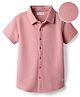 Kookie Kids Knit Half Sleeves Resort Collar Solid Shirt - Rose Gold