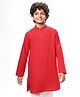 Pine Kids Cotton Woven Full Sleeves Solid Color Kurta - Red