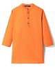 Pine Kids Cotton Woven Full Sleeves Solid Color Kurta - Orange