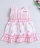 The Magic Wand Chiffon Sleeveless Striped & Floral Printed Dress - Pink