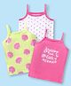 Babyhug 100% Cotton Knit Sleeveless Antibacterial Slips with Polka Dots & Text Print Pack of 3 - Dark Pink White & Neon Green