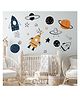 JAAMSO ROYALS Window Rocket Spaceship Astronaut Planets Stars Pumkins World Wall Stickers (30CM x 90CM)