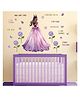 JAAMSO ROYALS Pink Butterfly Girl Flower Fairy Floral Wall Sticker for Kids Room Decor (30CM x 90CM)