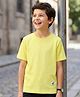 Kookie Kids Knit Half Sleeves Solid Color Textured T-Shirt - Light Yellow