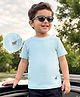 Kookie Kids Knit Half Sleeves Solid Color Textured T-Shirt - Light Blue