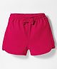 Babyoye Cotton Knit Solid Color Shorts with Bow Applique - Red