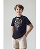 Primo Gino 100% Cotton Knit Half Sleeves T-Shirt With Gaming Remote Print - Black