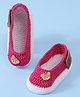 Funkrafts Handmade Crochet Embroidered Bear Applique Detailed Booties - Pink & White